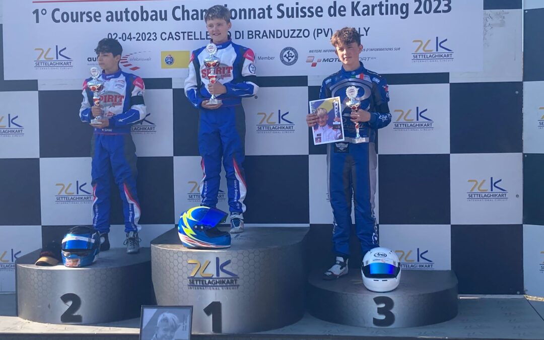 Ein Podium für meinen Kart-Freund Elia Epifanio – 1. Rennen der Schweizer Kartmeisterschaften 2023 in Sette Laghi (IT) – 1./2. April